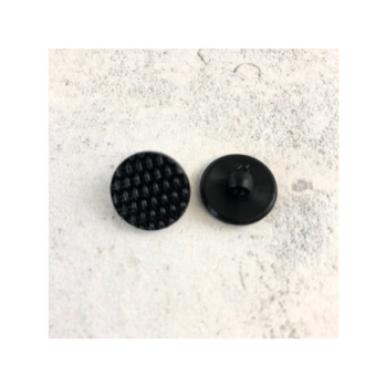 Blusenknopf - matt - 15 mm - schwarz